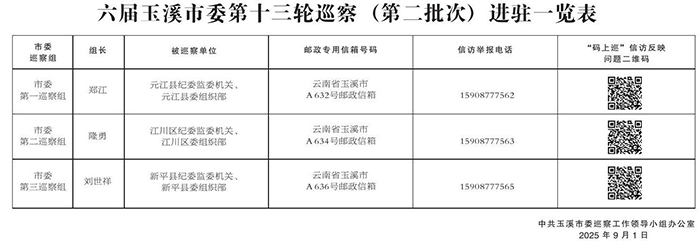六届玉溪市委第十三轮巡察（第二批次）进驻一览表.jpg